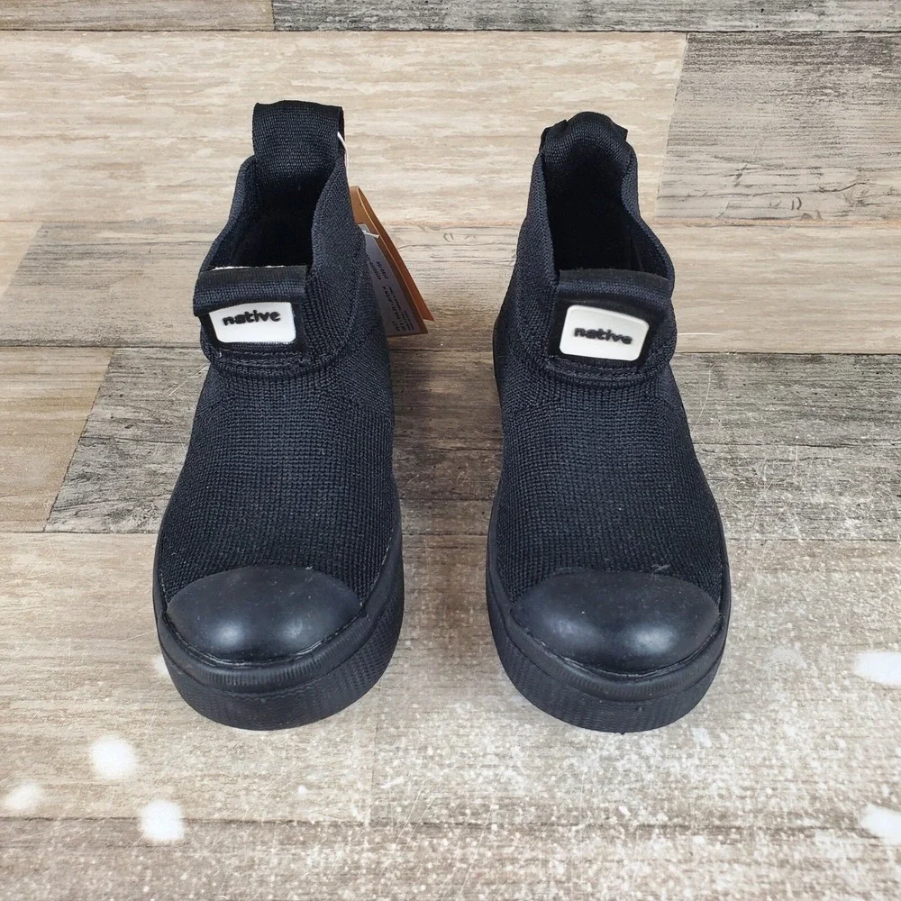 Native Jefferson Hydroknit Girls Boots Sz 7 Black Waterproof Round Toe‎ Pull On